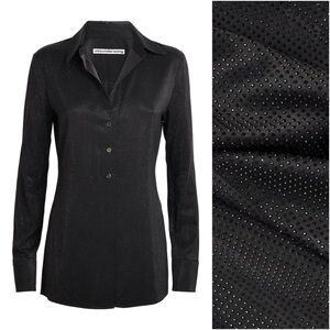 NWT ALEXANDER WANG Rhinestone Hotfix Slim-Fit Shirt $1,295 0